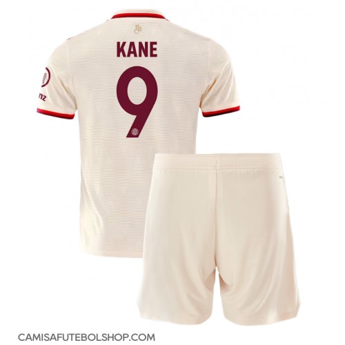 Camisa de time de futebol Bayern Munich Harry Kane #9 Replicas 3º Equipamento Infantil 2024-25 Manga Curta (+ Calças curtas)